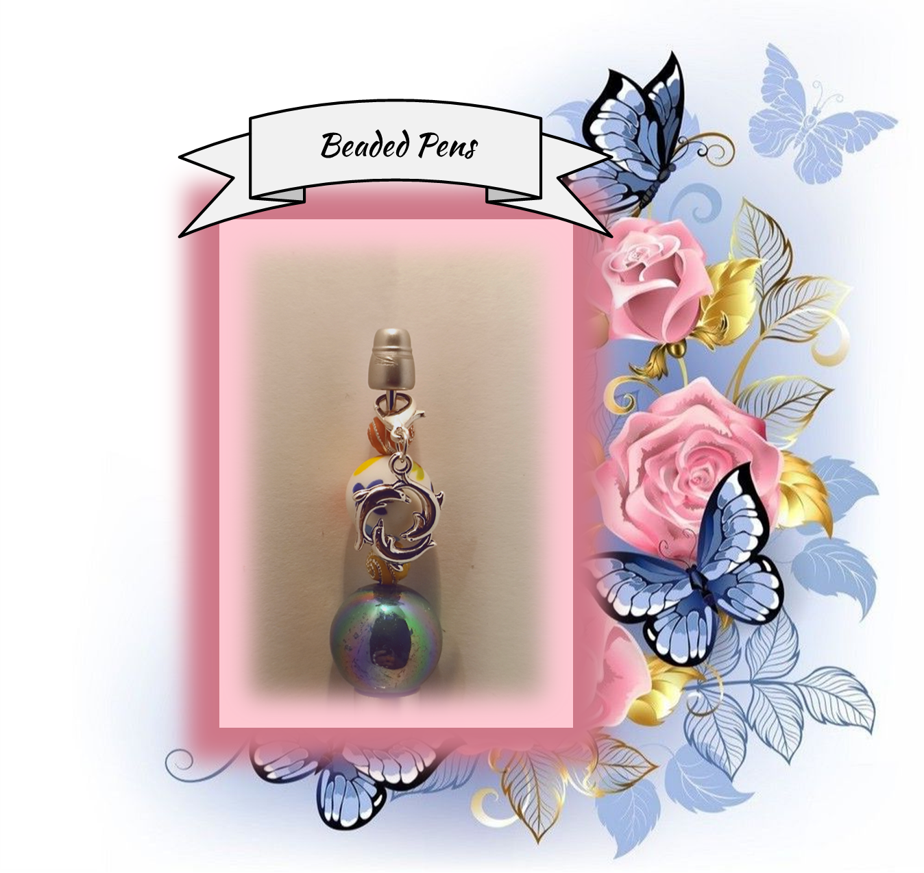 Stunning Silver Pen with Floral Bead 147