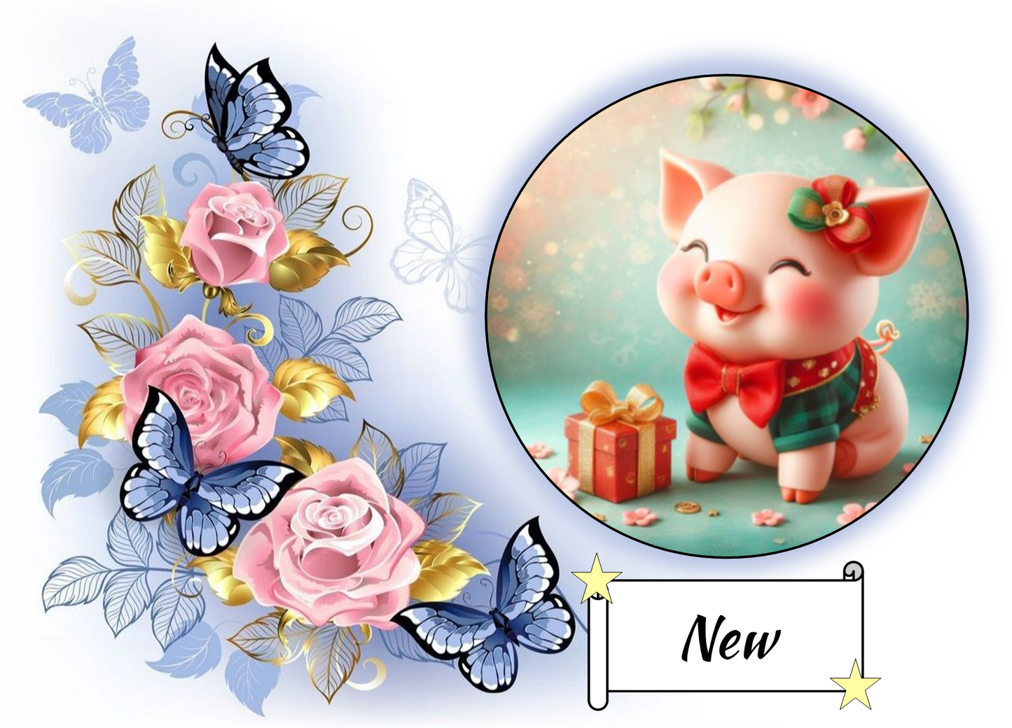 Pink Piggy Christmas 1700