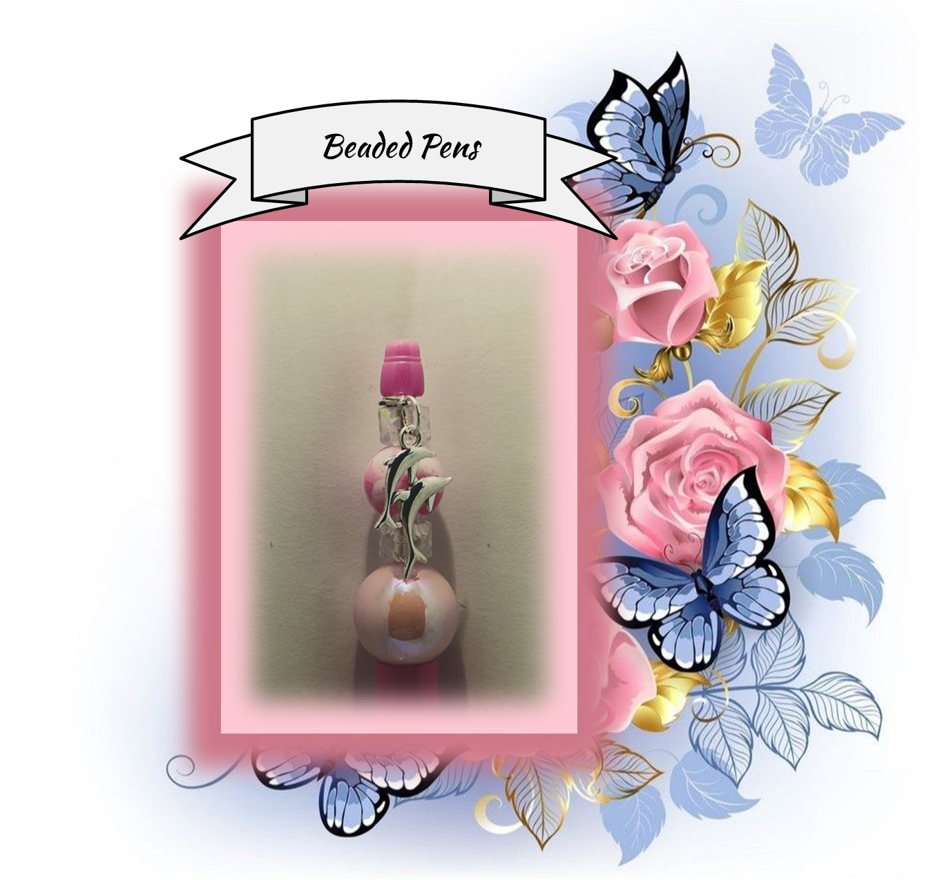 Pink Pen with Floral Bead 59