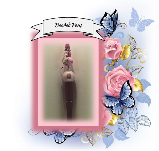 Pink Pen with a Floral Bead 54