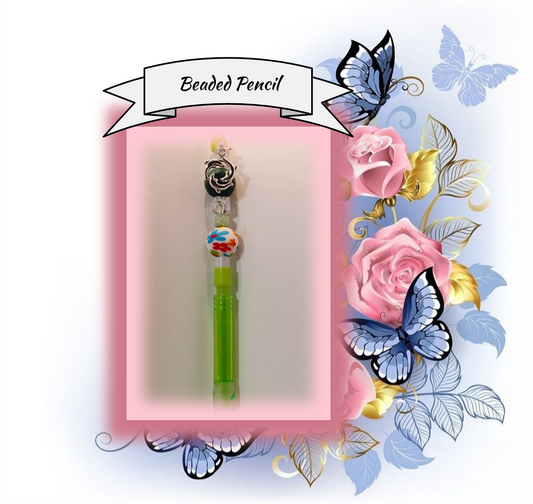 Green Mechanical Pencil with Floral Bead 144