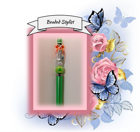 Stylus Pen Green with Floral and Mickey 23