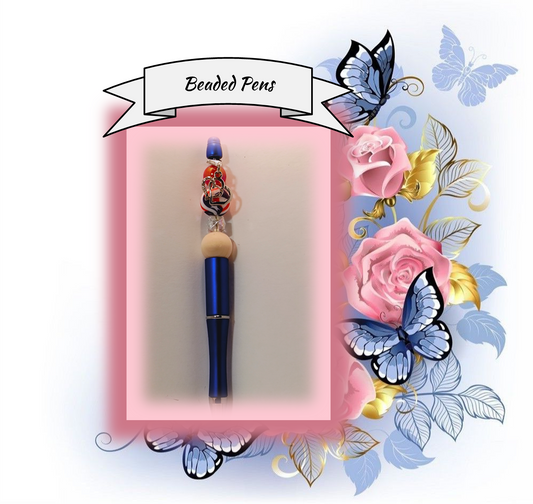 Blue Pen with American Flag Bead 78