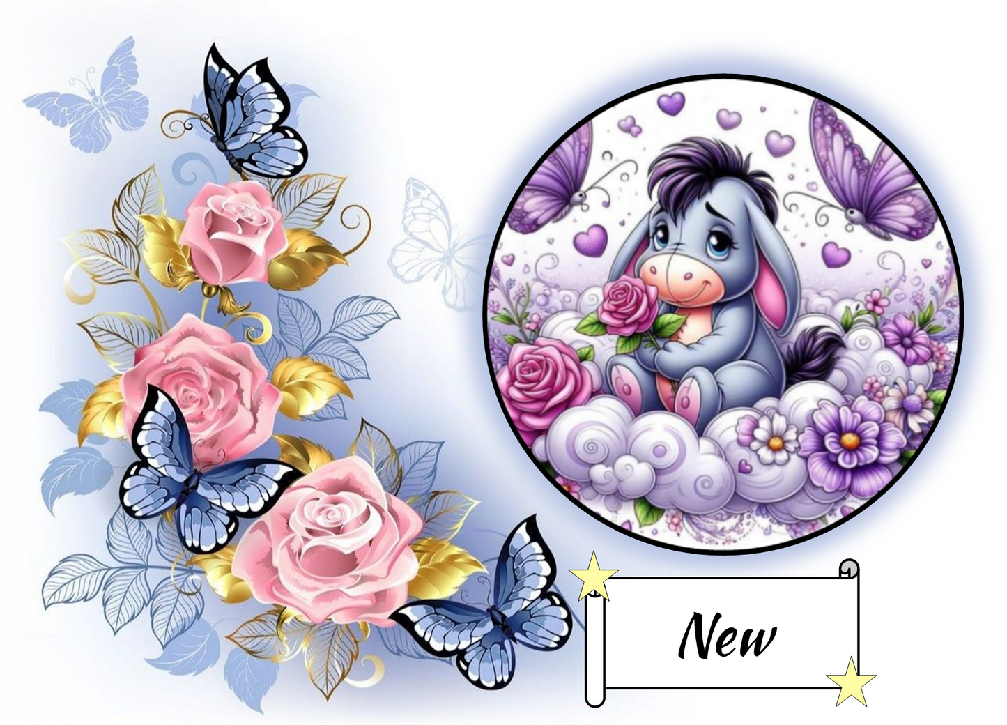 Eeyore in Purple Roses 463