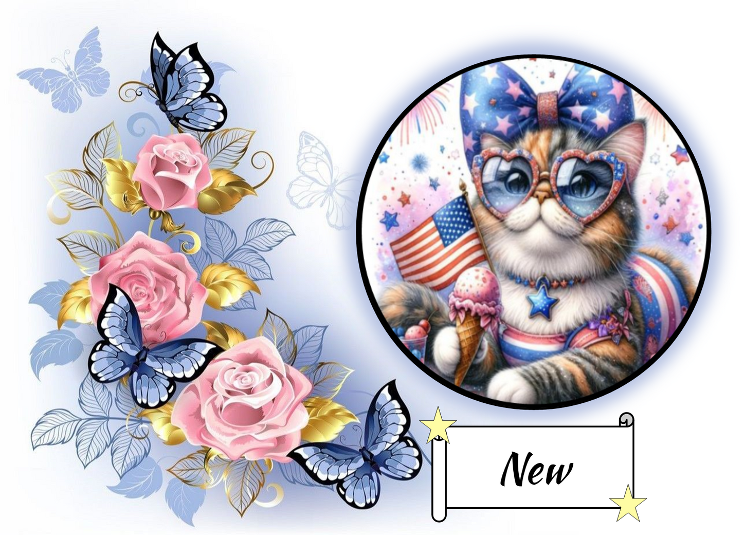 Red, White and Blue Kitty 537