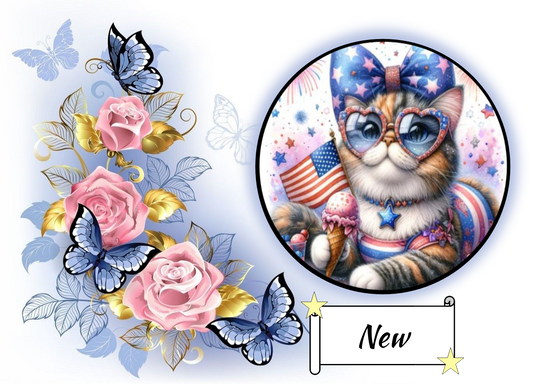 Red, White and Blue Kitty 537