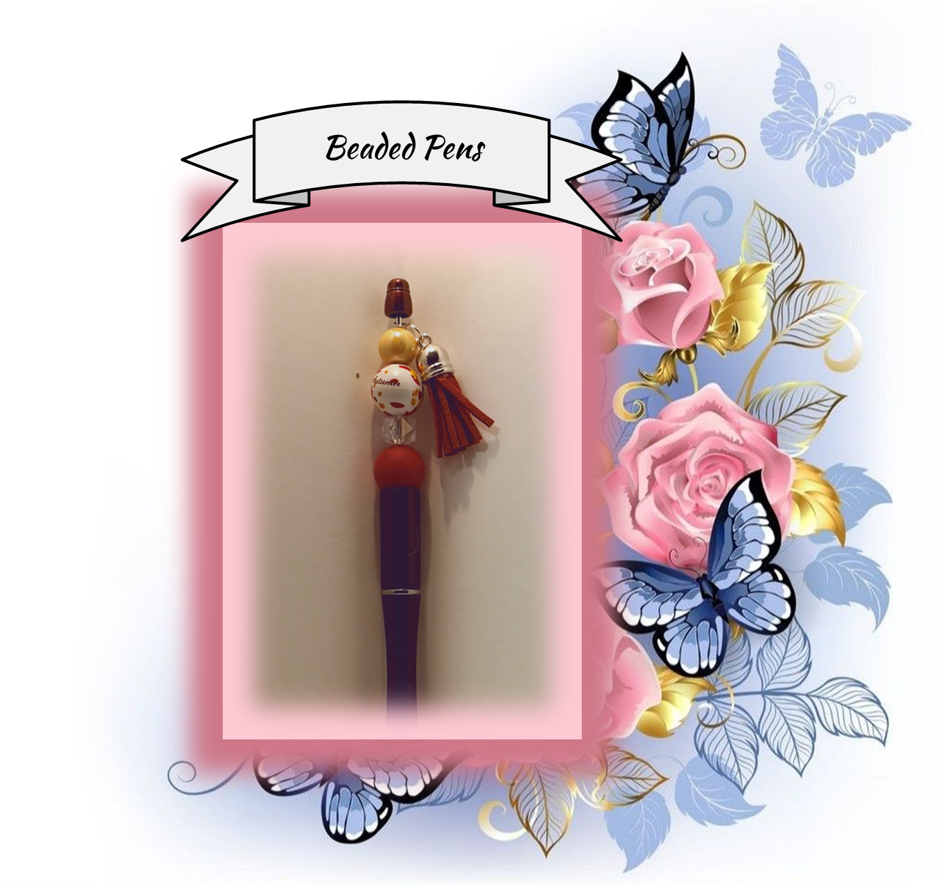 Deep Red Pen with Autumn Bead 101