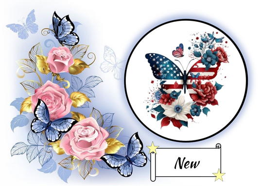 Red, White and Blue Butterfly 742