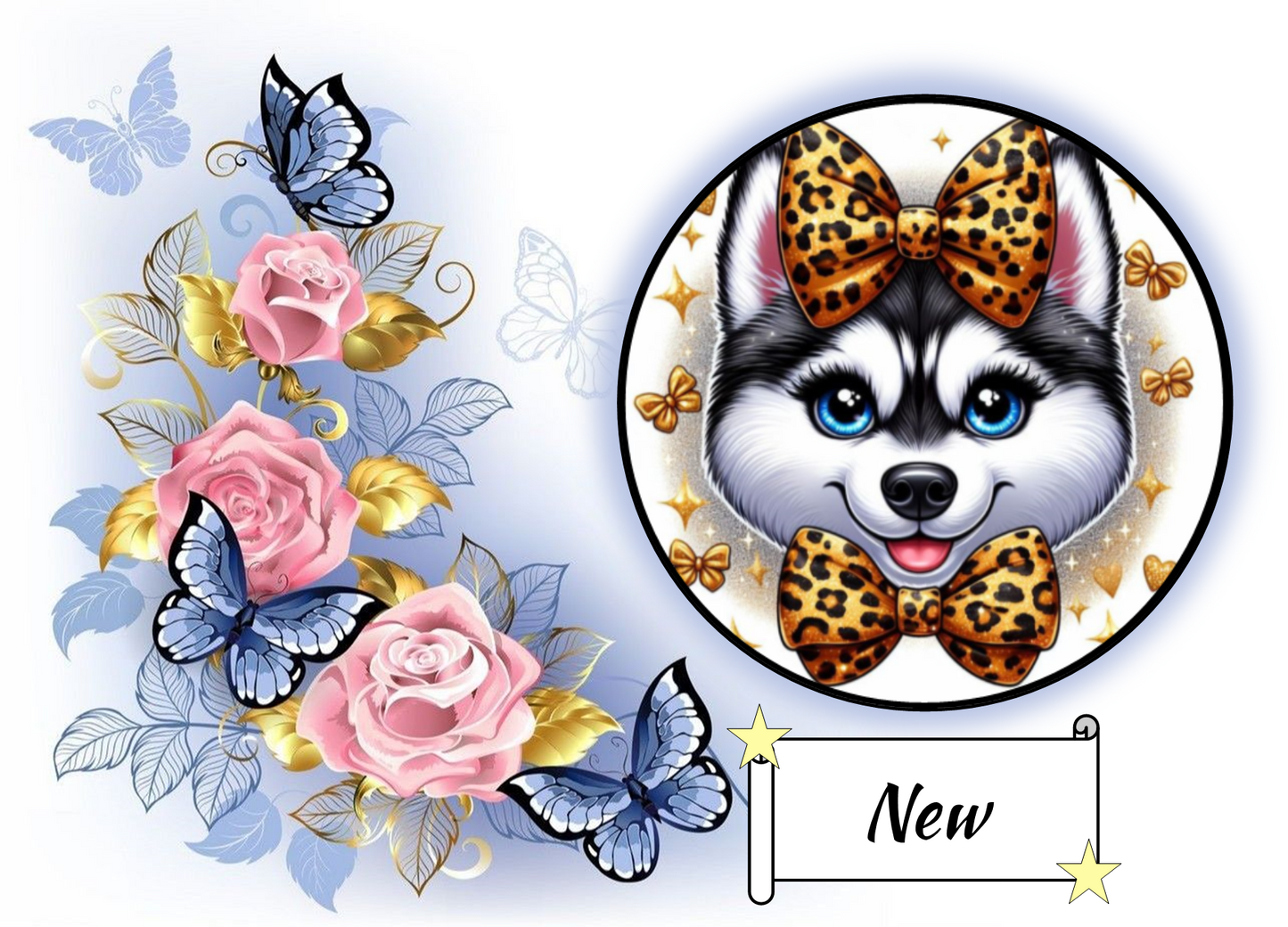 Huskey Puppy in Leopard Print 755