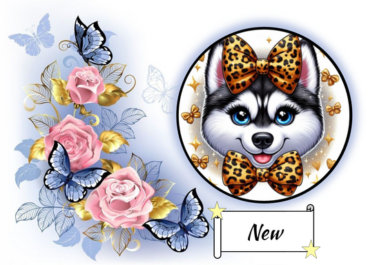 Huskey Puppy in Leopard Print 755