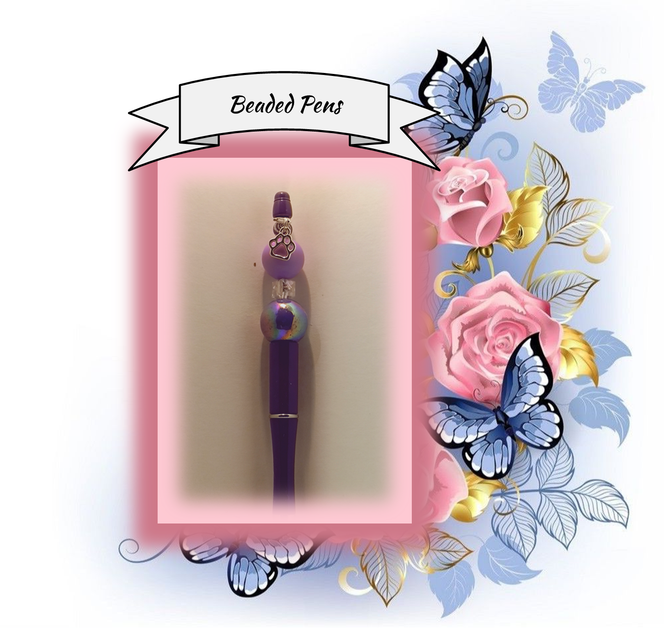 Purple Pen with a Puppy Paw Charm 85