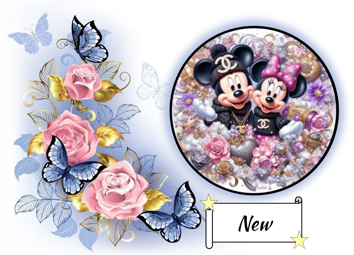 Mickey and Minnie Mouse in Flowers 761