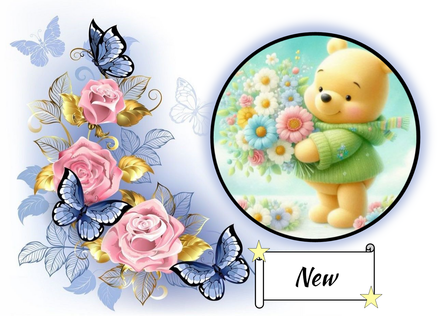 Whinnie Pooh with Flowers 833