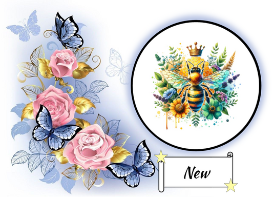 Honey Bee with Flowers 840