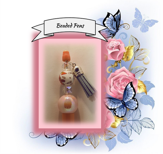 Peachy Pen with a Decorative Bead 35